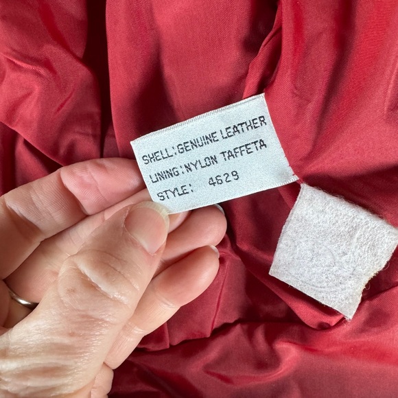 Wilson’s Leather 80’s vintage red leather peplum belted jacket Size XS/S - Picture 6 of 10